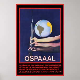 OSPAAAL Poster 15 years of solidarity on three