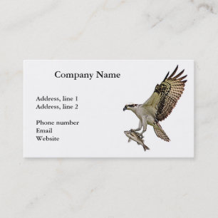 Osprey being chased by a red winged blackbird business card