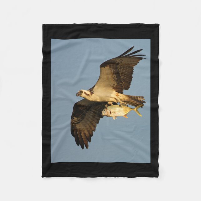 osprey fishing fleece blanket (Front)