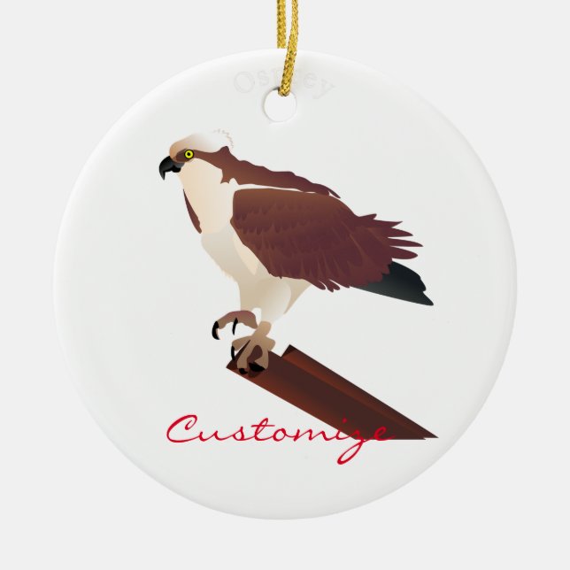Osprey Hawk Raptor Thunder_Cove Ceramic Ornament (Front)