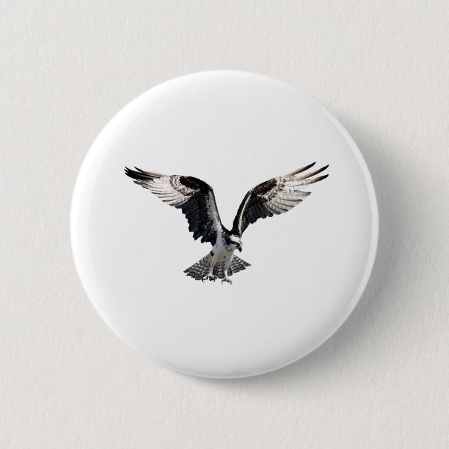 Osprey in Flight 6 Cm Round Badge (Front)