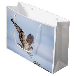 Osprey landing in the nest large gift bag