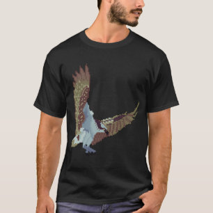 Osprey Pixel Art â€“ Flying Raptor Illustration T-Shirt