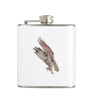 Osprey with a fish hip flask