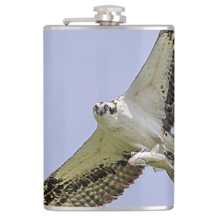 Osprey with a fish hip flask