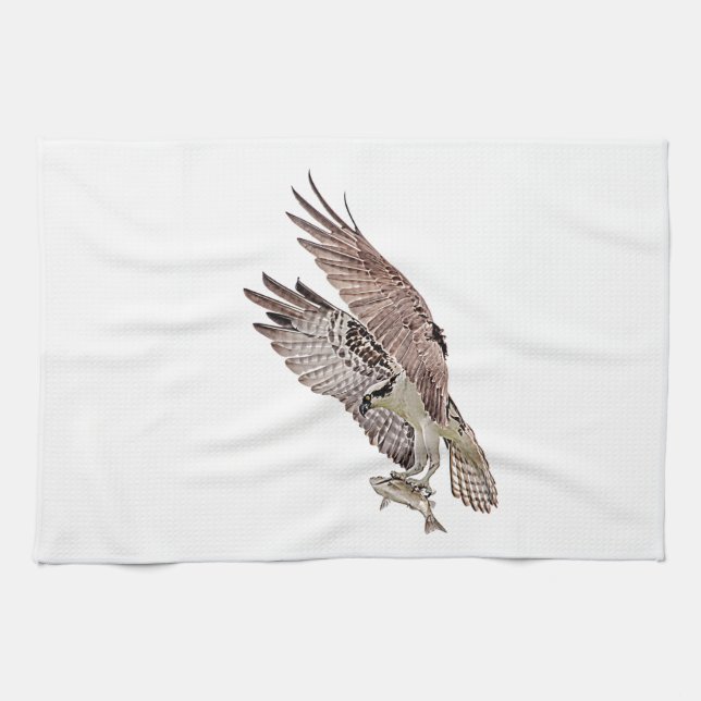 Osprey with a fish tea towel (Horizontal)