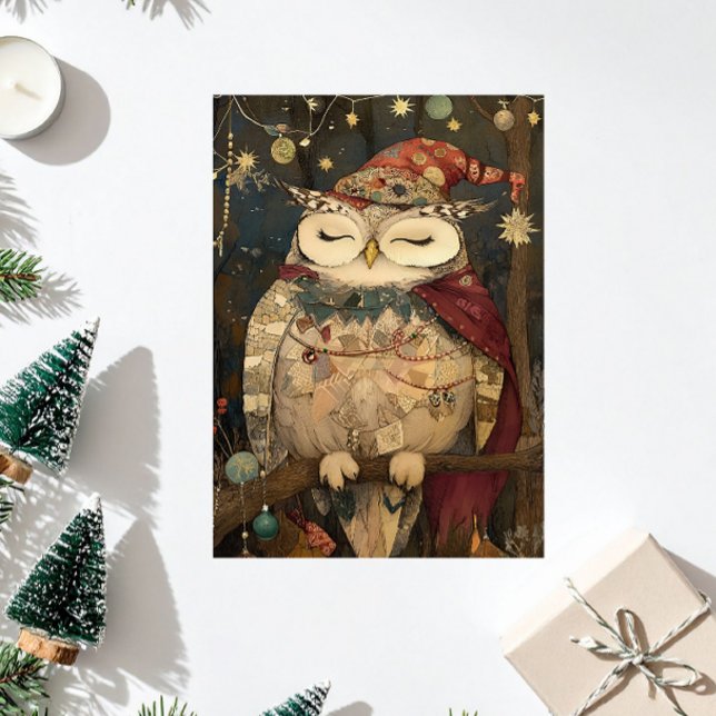 Osric the Owl | Woodland Whimsy  Holiday Card (Osric the Owl, Woodland Whimsy Christmas Collection)