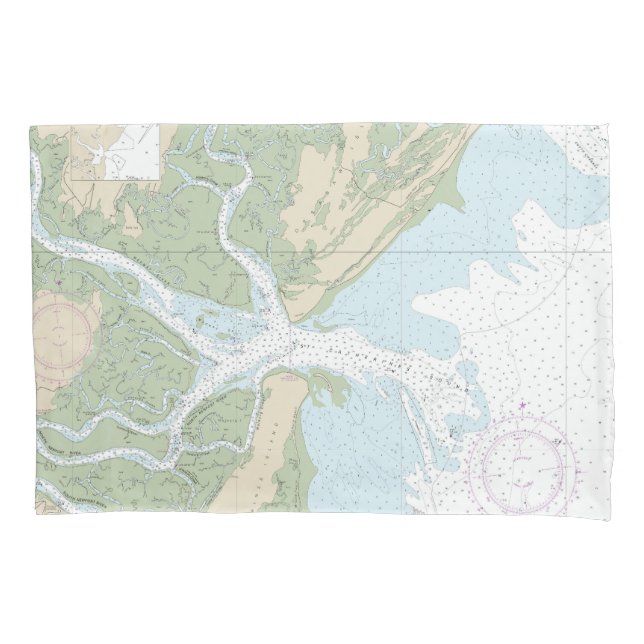 Ossabaw and St Catherines Sounds Chart 11511 Pillowcase (Front)