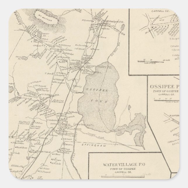 Ossipee, Carroll Co Square Sticker (Front)