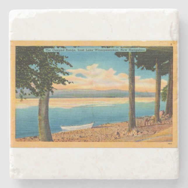 Ossipee Range from Lake Winnipesaukee Stone Coaster (Front)
