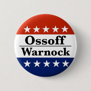 Ossoff Warnock Georgia Runoffs 6 Cm Round Badge