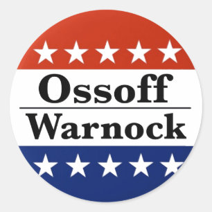 Ossoff Warnock Georgia Runoffs Classic Round Sticker