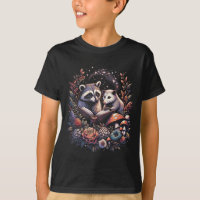 Ossum Racoon Floral Book Lover Cottagecore Fairyco