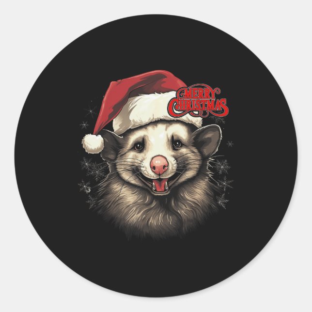 Ossum Ssum Funny Merry Christmas Santa Matching Fa Classic Round Sticker (Front)