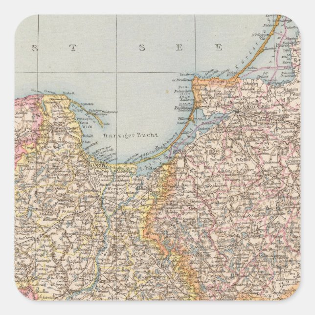 Ost u Westpreussen, East and West Prussia Square Sticker (Front)