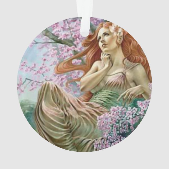 Ostara and Blooming tree Ornament (Back)