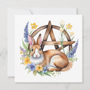 Ostara Bunny Spring Equinox Eostre Wicca Holiday Card