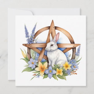 Ostara Bunny Spring Equinox Eostre Wicca Holiday Card