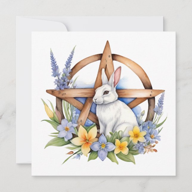 Ostara Bunny Spring Equinox Eostre Wicca Holiday Card (Front)