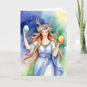 Ostara Goddess Spring Equinox Sabbat Wicca Holiday Card