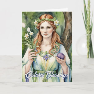 Ostara Goddess Spring Equinox Sabbat Wicca Holiday Card