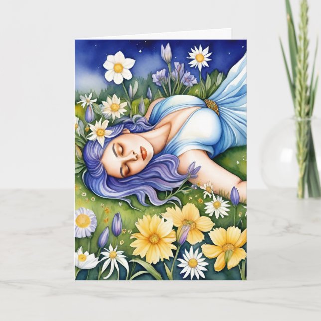 Ostara Goddess Spring Equinox Sabbat Wicca Holiday Card (Front)