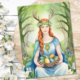 Ostara Goddess Spring Equinox Sabbat Wicca Holiday Card
