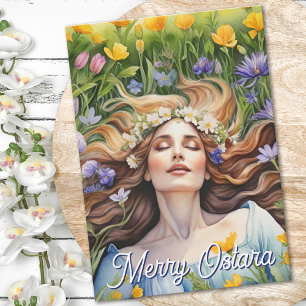 Ostara Goddess Spring Equinox Sabbat Wicca Holiday Card