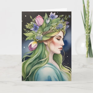 Ostara Goddess Spring Equinox Sabbat Wicca Holiday Card
