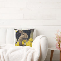 Ostara Hare / Butterfly Throw Pillow