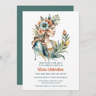 Ostara Spring Equinox Flower Goddess Sabbat Invitation