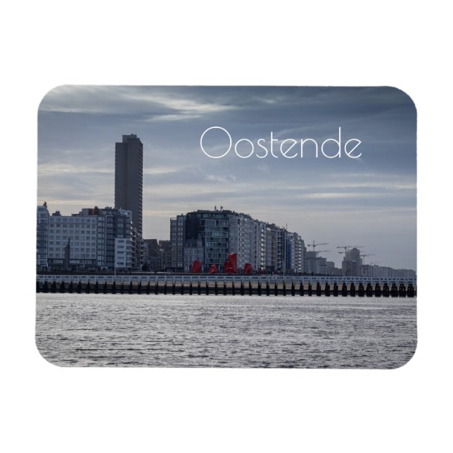 Ostend Coastal City Skyline, Belgium Magnet (Horizontal)
