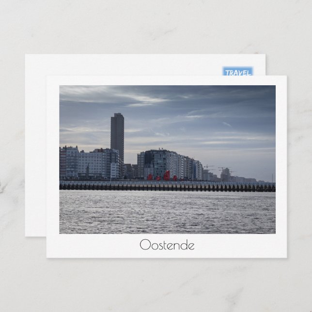 Ostend Coastal City Skyline, Belgium Postcard (Front/Back)