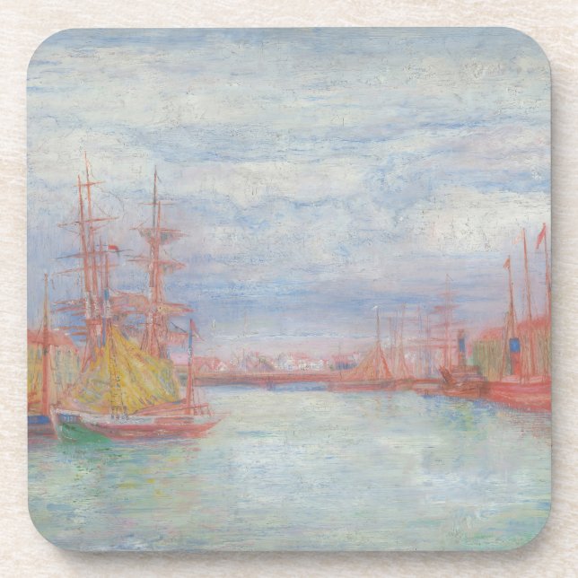Ostend Harbour by James Ensor (1900) Coaster (Front)