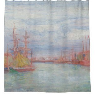 Ostend Harbour by James Ensor (1900) Shower Curtain