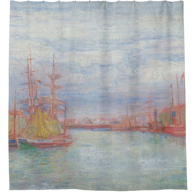 Ostend Harbour by James Ensor (1900) Shower Curtain (Front)