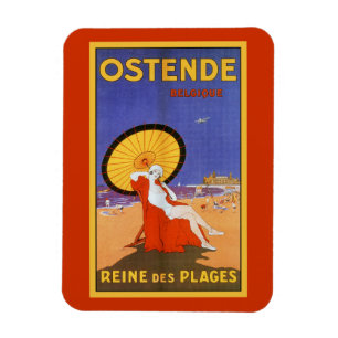 Ostend Queen of beaches 1920s beauty summer travel Magnet