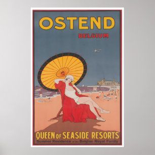 Ostend Travel Poster Belgium Beaches Art Print