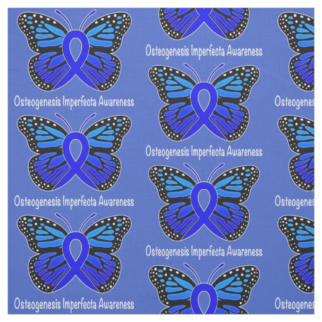 Osteogenesis Imperfecta Butterfly Awareness Ribbon Fabric (Swatch)