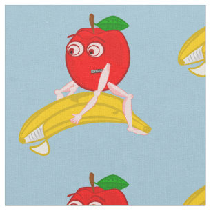 Osteopath Fruit Funny Apple Straightening a Banana Fabric