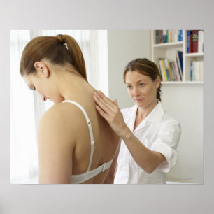 Osteopath treating patient. poster