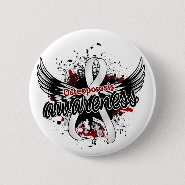 Osteoporosis Awareness 16 6 Cm Round Badge (Front)