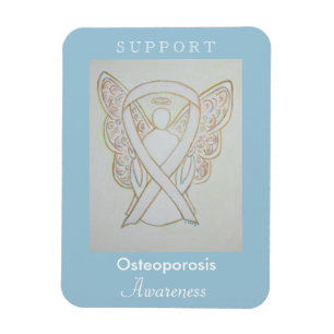 Osteoporosis Awareness Ribbon Angel Magnet