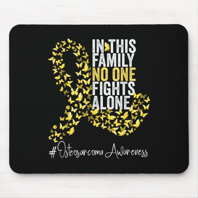 Osteosarcoma Awareness Month Yellow Ribbon  Mouse Pad (Front)