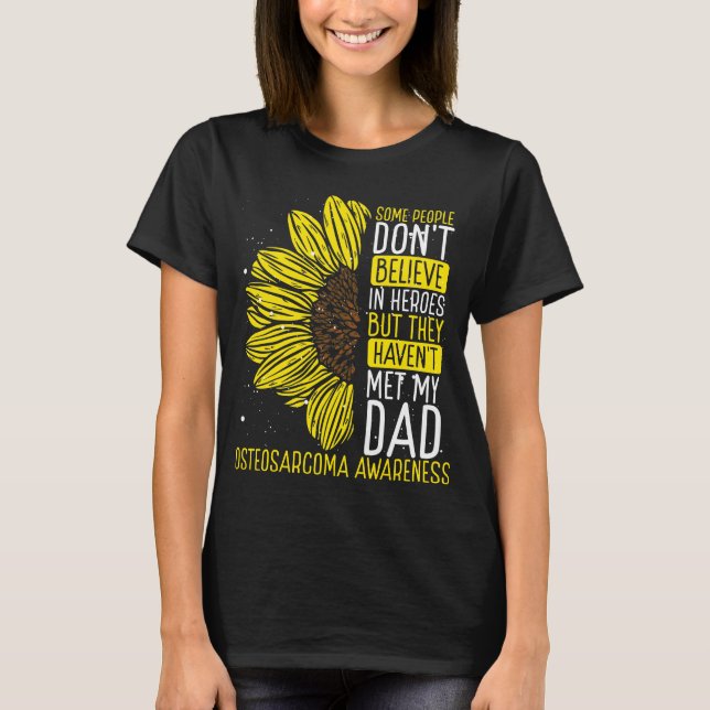 Osteosarcoma Awareness Ribbon Dad Warrior T-Shirt (Front)