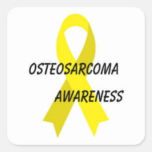 Osteosarcoma Yellow Awareness Ribbon by Janz Square Sticker