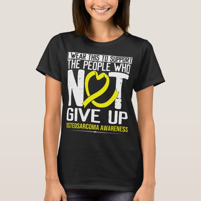 Osteosarcoma  Yellow Ribbon Bone Cancer Awareness T-Shirt (Front)