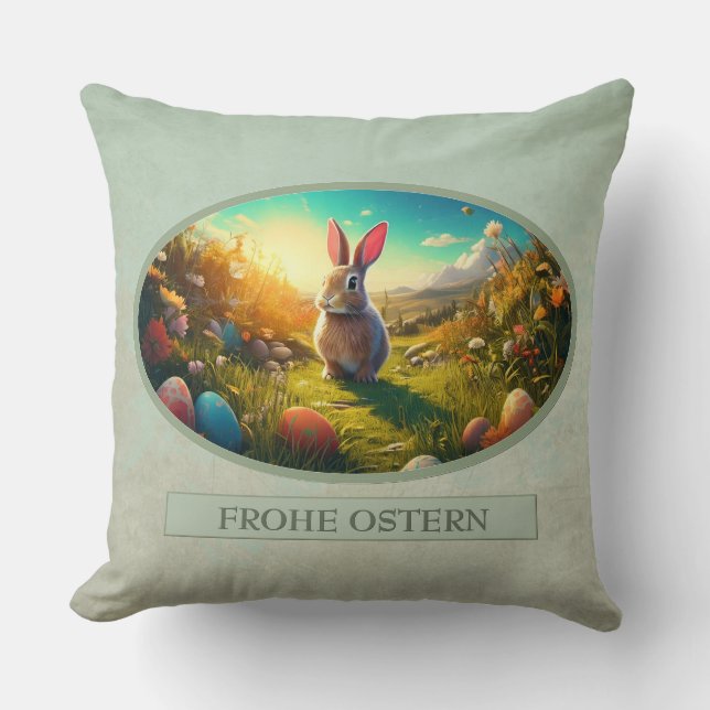 Osterhase im Frühlingszauber Cushion (Front)