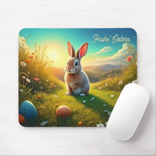 Osterhase und bunte Eier im Frühlingszauber Mouse Pad