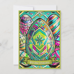 Ostermotiv farbiger Cartoon mit Ostereier 13553